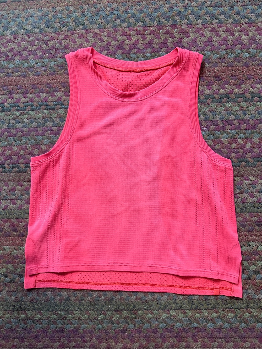 LULULEMON Hot Pink Athletic CROP Tank Top LASER MESH